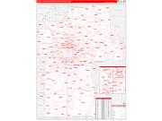Kansas City Metro Area Wall Map Red Line Style 2022